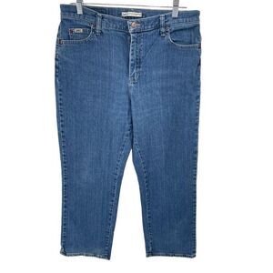 Lee Womens Relaxed Straight Leg Jeans Denim Cotton Stretch Blue Size 12 Short